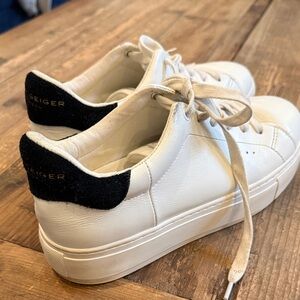 Kurt Geiger White Sneakers with Black Heel Detail